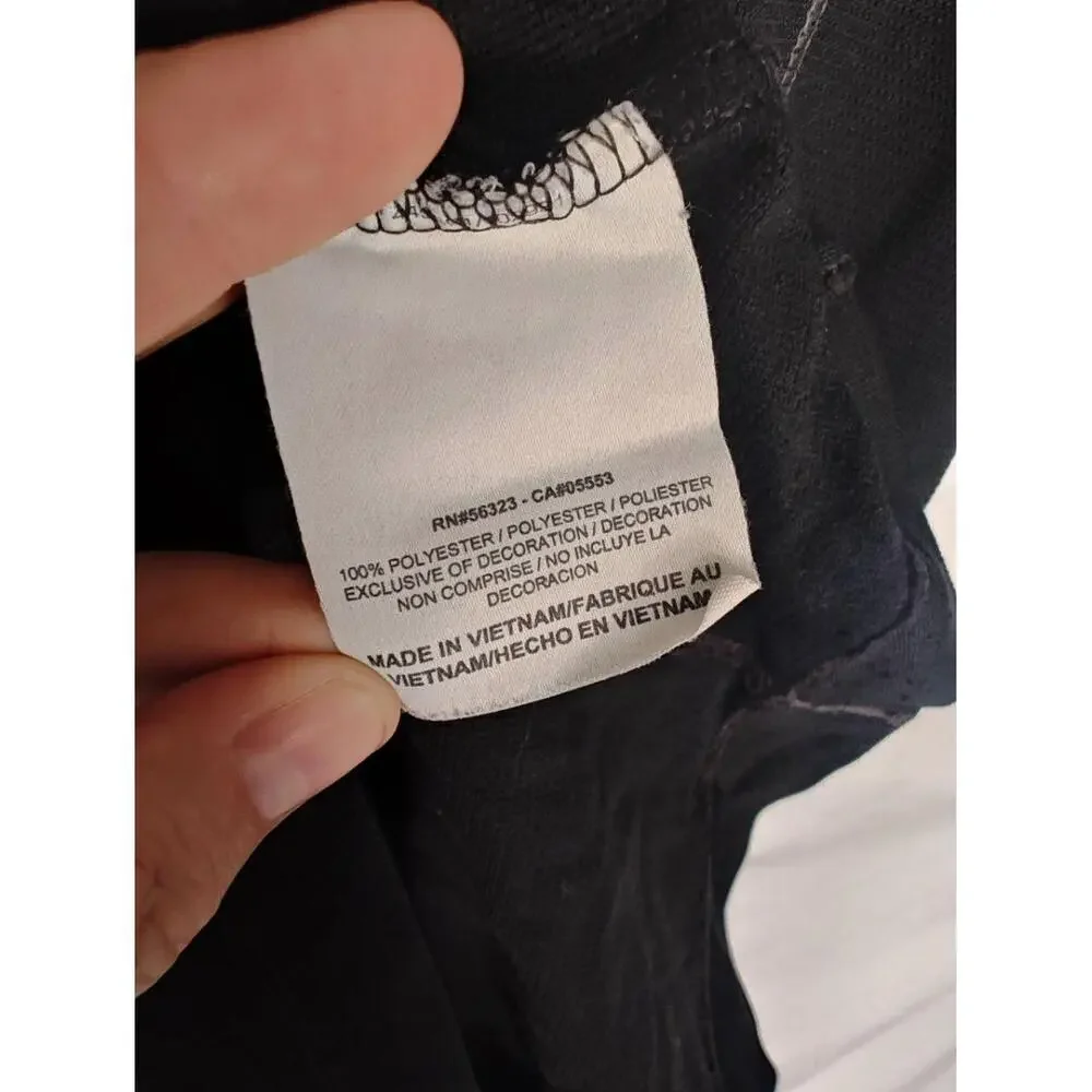 Nike Golf Polo Shirt Dri-Fit‎ Performance Black Grey Contrast Trim Slim Large L